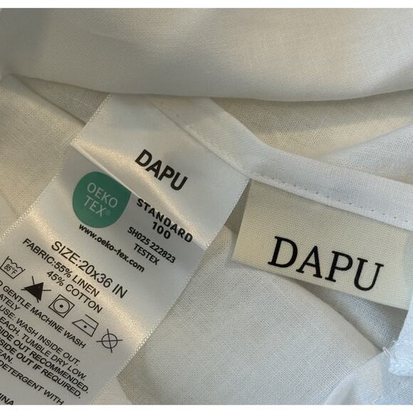 Dapu Pillowcases Set of 2 King Size French Linen & Cotton Blend Ivory Shams New - Picture 7 of 7